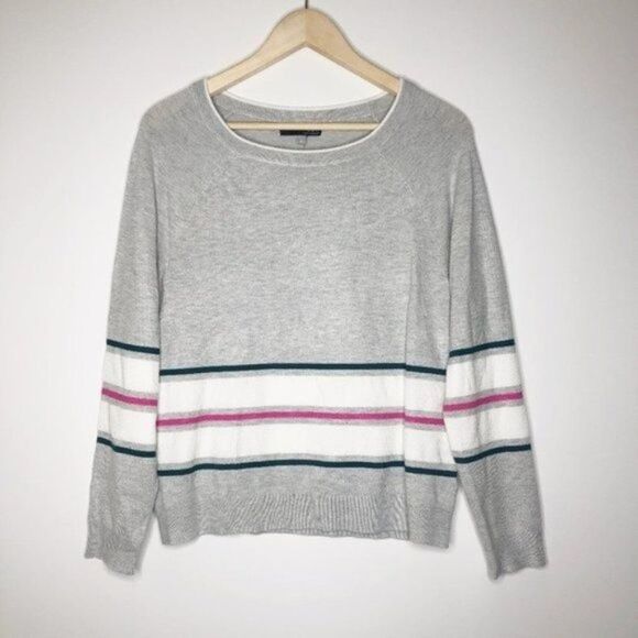 KUT FROM THE KLOTH Stripe Print Crew Neck Sweater  - Picture 1 of 10